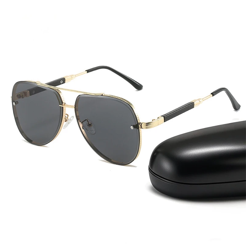

Brand Design Pilot Double Beam Sunglasses For Men Women Classic Vintage Fashion Retro Driving Fishing Metal Sun Glasses Eyewear