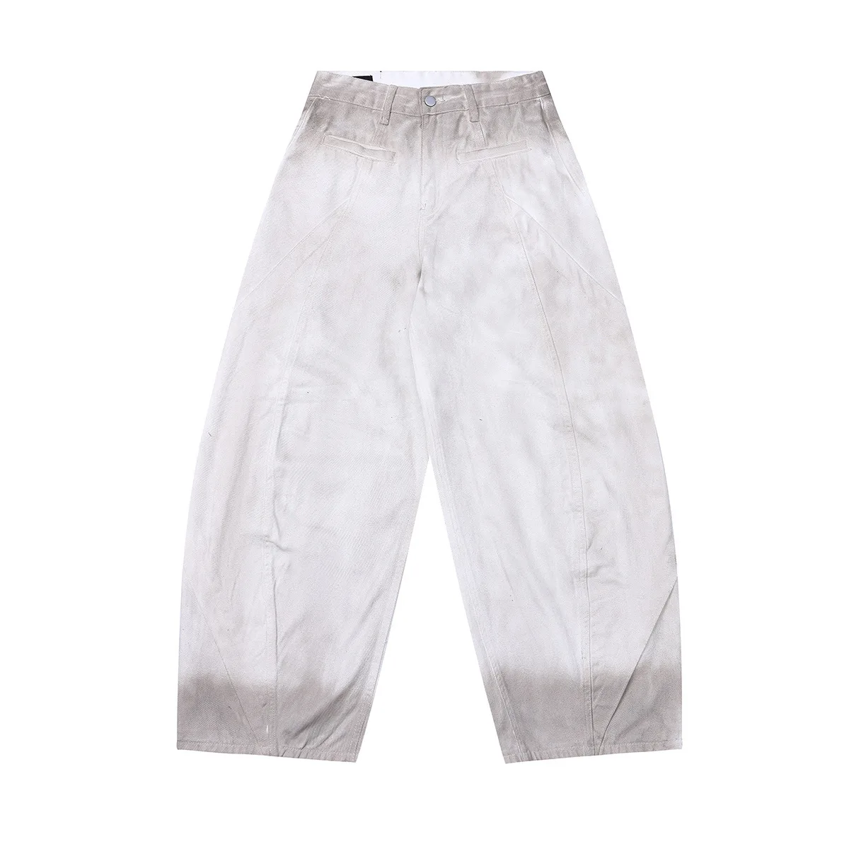 MWJLPWQ Masculino 2025 Outono Sujo Dye Americano Machete Jeans High Street Distress Unissex Vibe Solto Casual Calças de Perna Larga 20955