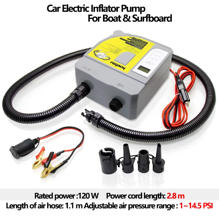 

Intelligent Electric Inflatable Pump 130W Adjustable Air Pressure LED Display Cars Inflator/Output Pumps with Multi Air Values