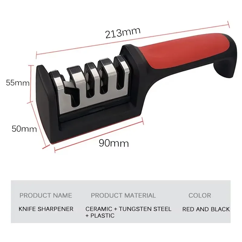 Knife sharpener household multi-functional three-stage sharpening stone quick ceramic sharpening tool sharpening artifact