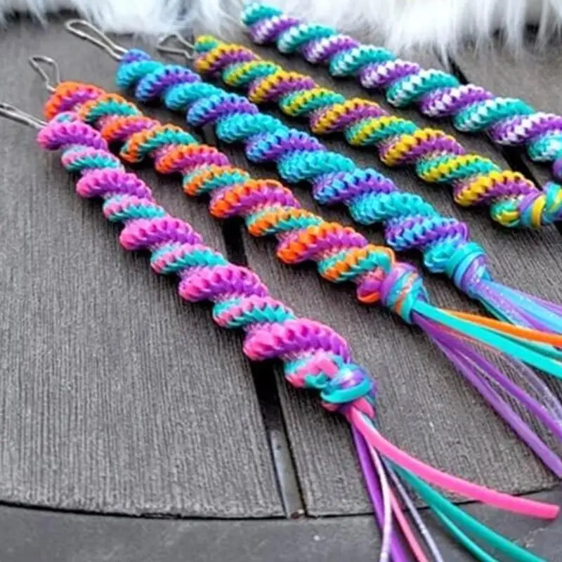 

Multipurpose Lanyard String Set Colorful Plastic Lace Rolls for Crafting Project