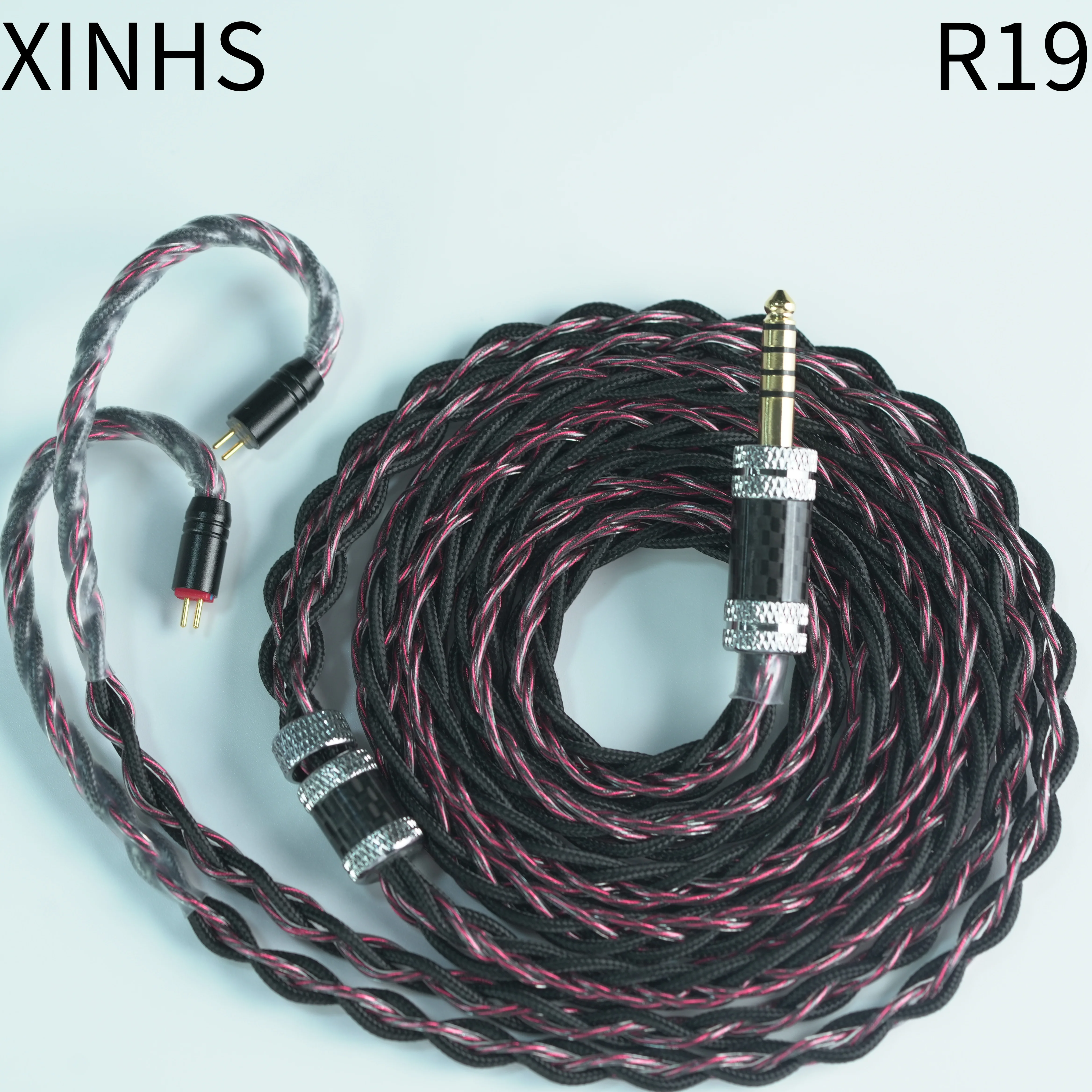 xinhs-r19-chiying-7n-single-crystal-copper-earphone-replacement-cable-red-black-multi-plug-for-078mm-2pin-mmcx-ie900