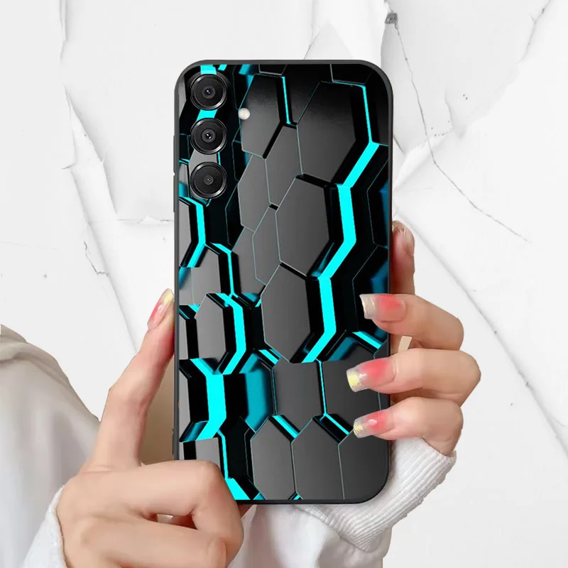 حافظة لهاتف سامسونج جالاكسي A56 5G حافظة لطيفة على شكل رسوم كرتونية ناعمة من البولي يوريثان الحراري لهاتف جالاكسي A26 A36 A 56 حافظات هواتف جالاكسي A56 كوكيز سوداء