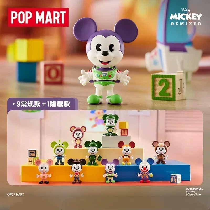 

POP MART Disney REMIXED Mickey Meets PIXAR Series слепая коробка-Mystery Desktop Коллекция аниме-фигурок Guess Bag Toy