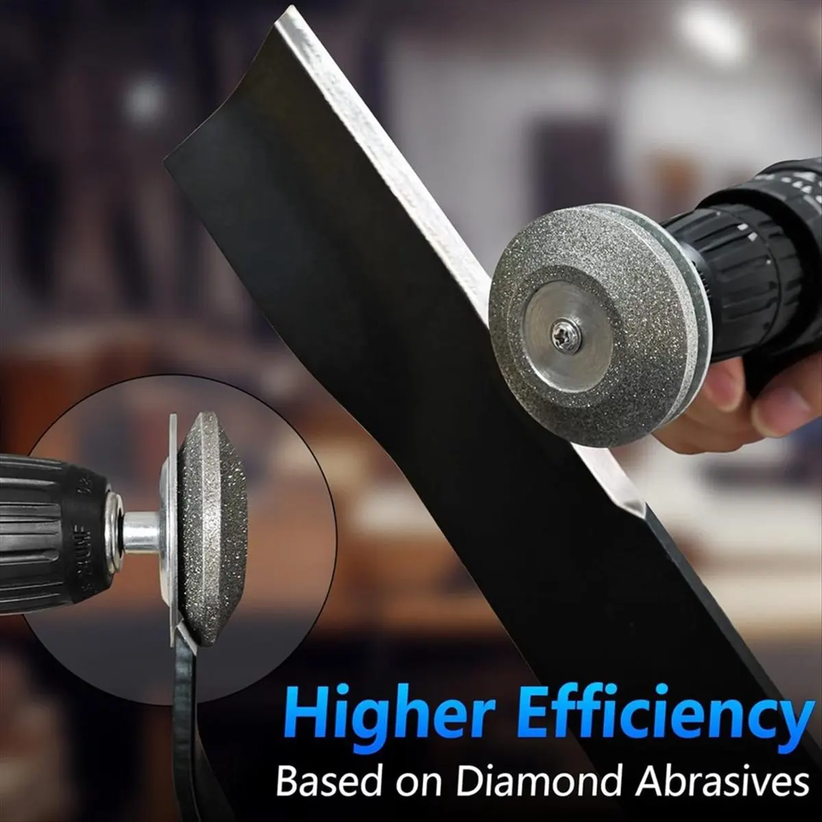 Budget-Friendly-Universal Lawn Mower Blade Sharpener Wear- Metal Structure Suitable for Any Electric Hand Drill