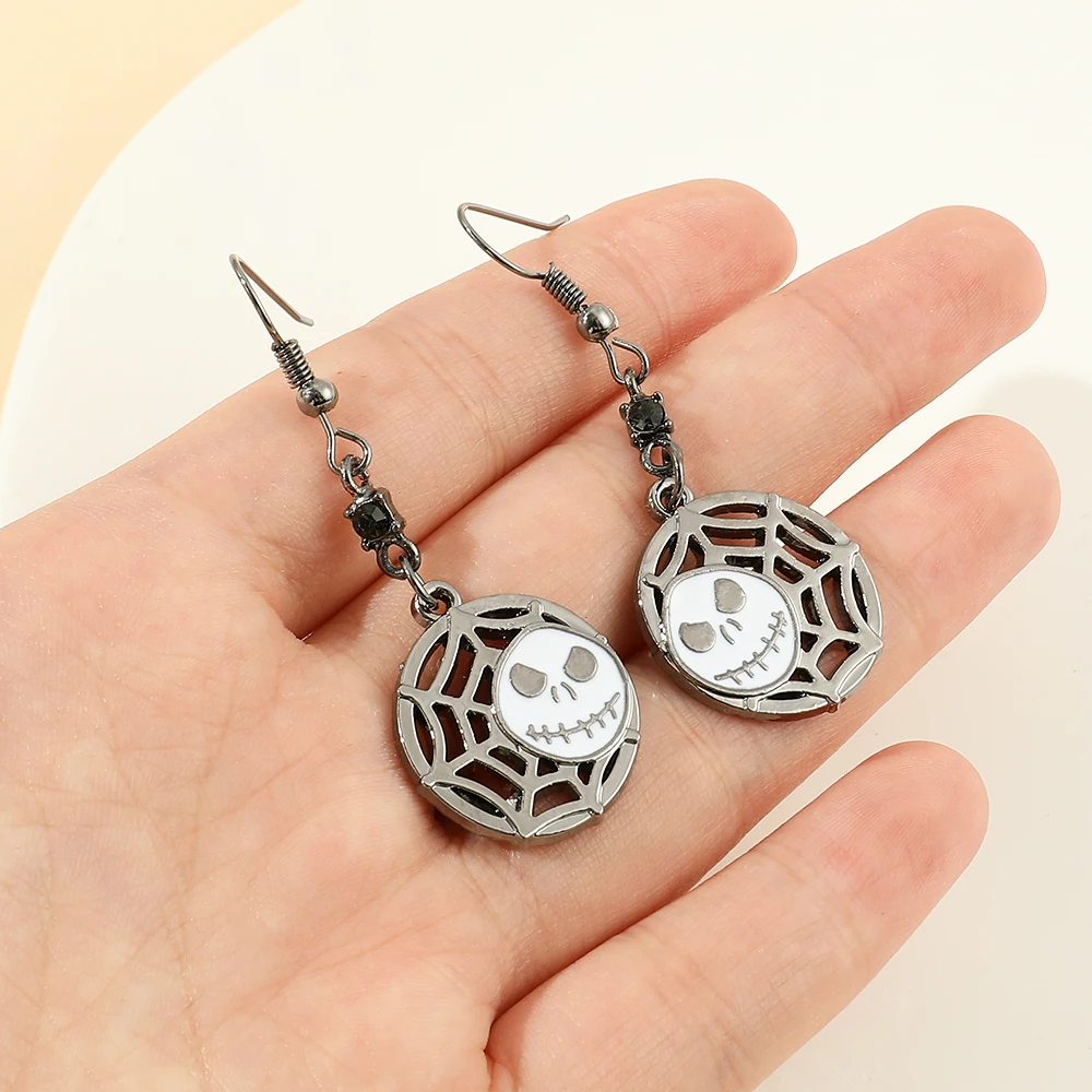 The Nightmare Before Christmas Earrings Cosplay Jack Skellington Goth Pendientes Ear Jewelry Navidad Gift Oorbellen