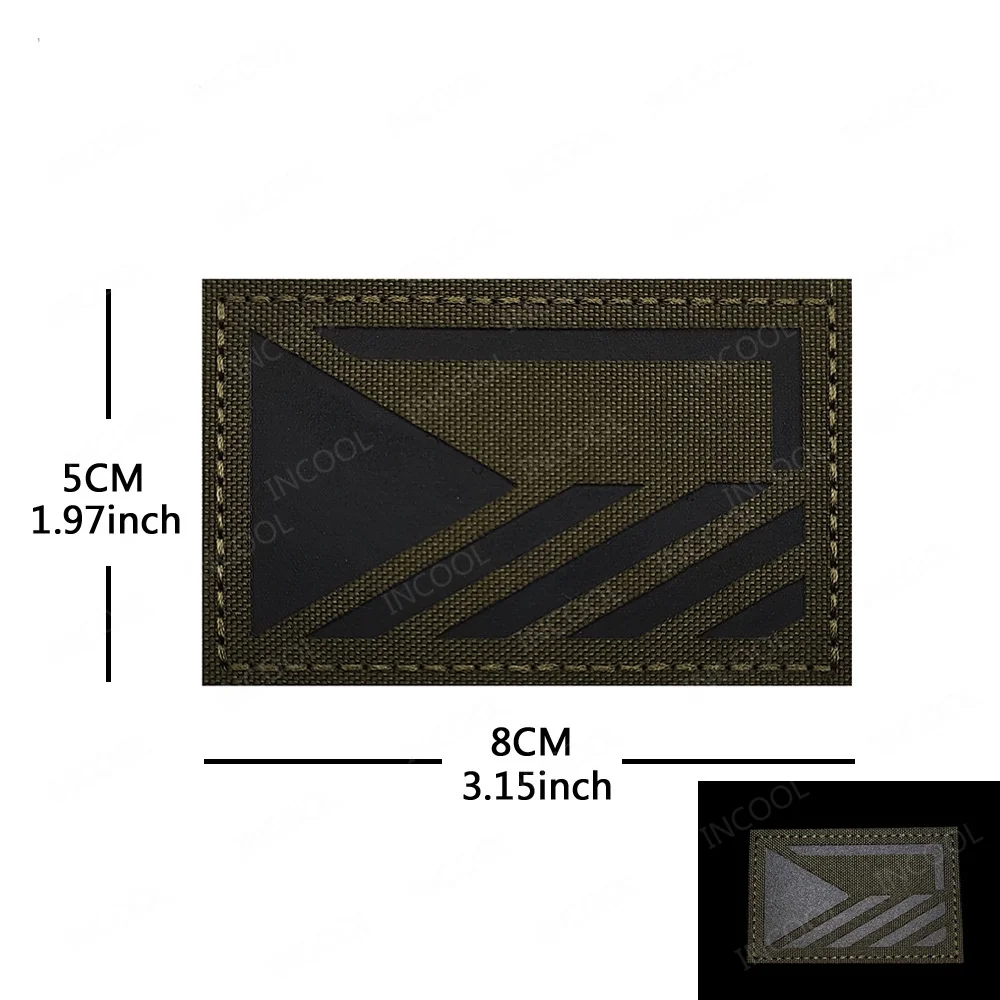 Black White Infrared IR Reflective Czech Republic Flag Patches CZE Embroidered PVC Rubber Flags Thin Blue Line Appliques Badges view 3