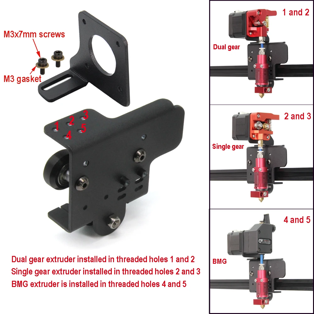 Imagem -05 - Direct Drive Upgrade Suporte Placa de Alumínio Polia com Dupla Engrenagem Extrusora Stepper Motor Kit para Cr10s Pro v2 Pcs