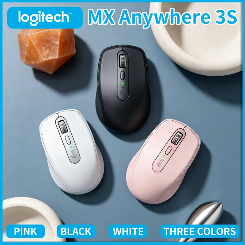 Logitech MX Anywhere 3S Wireless Mouse - 8K DPI, MagSpeed Wheel, 3-Device Bluetooth, Office Use, USB-C Fast Charge