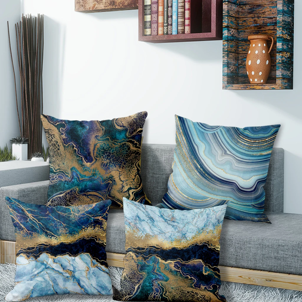 

4 шт. наволочки с мраморным узором, подходят для дивана, автомобиля, спальни, декоративная наволочка, наволочка
