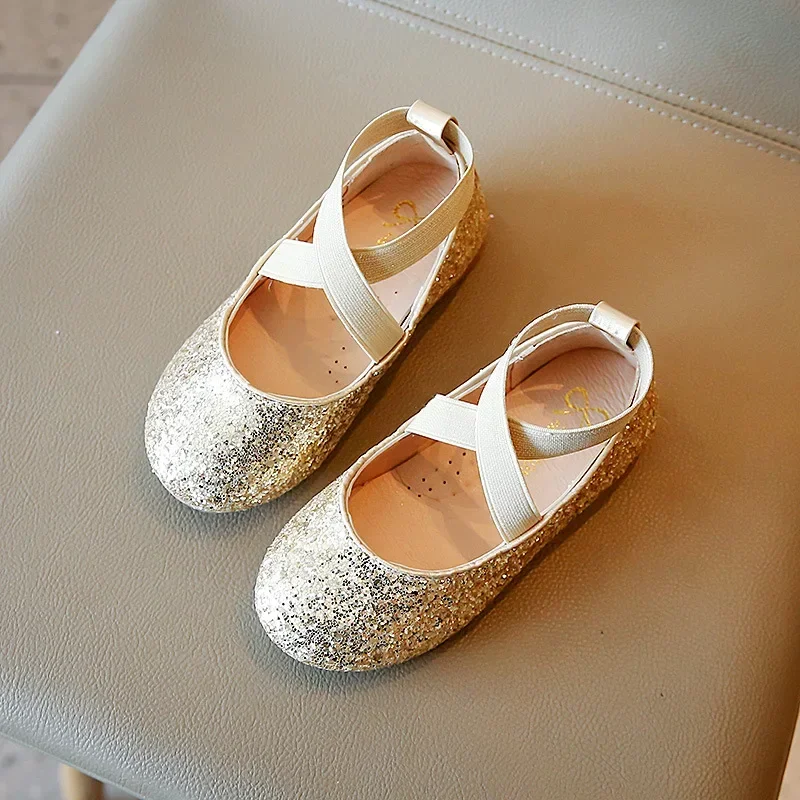 Zapatos de baile de cristal para niña, calzado de princesa cómodo con suela suave y boca poco profunda, a la moda, novedad de otoño