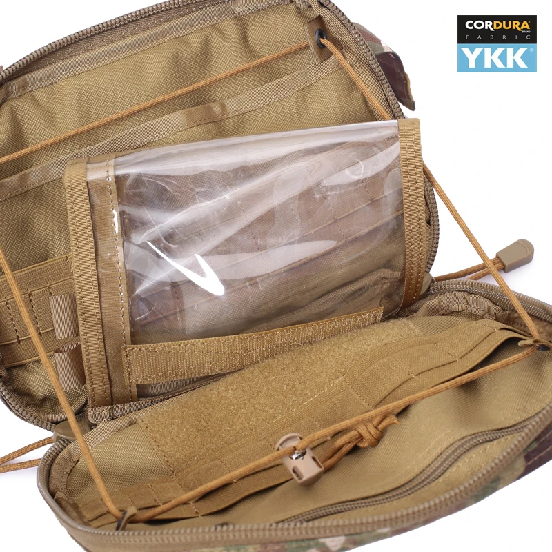 Bolsa de emergência médica ao ar livre, 500D Nylon, Tactical Military Bag, Utility Multi-tool Kit, Molle EDC Acessório, Admin Modular Map Pouch