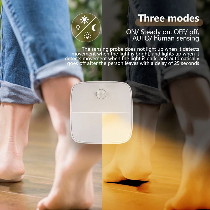 Veilleuses à détecteur de mouvement LED sans fil, veilleuse, chambre à coucher, mur, escalier, allée, Cisco, lampe à induction Linge, accessoires