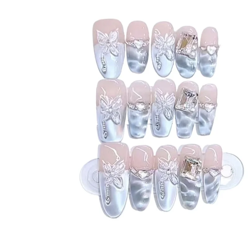 

Hand-worn nail spring and summer cool waves and stars three-dimensional hand-painted butterfly pure desire nail patch