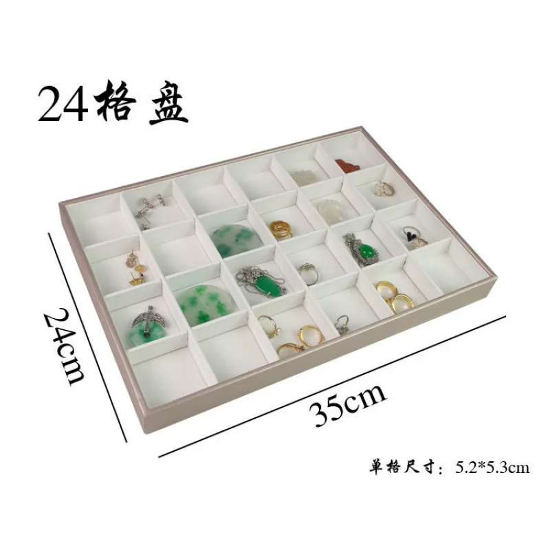 [حامل عرض للمجوهرات] فرشاة الشمبانيا الجلدية علبة عرض المجوهرات قلادة حلقة سوار أقراط قلادة مجوهرات Wenwan