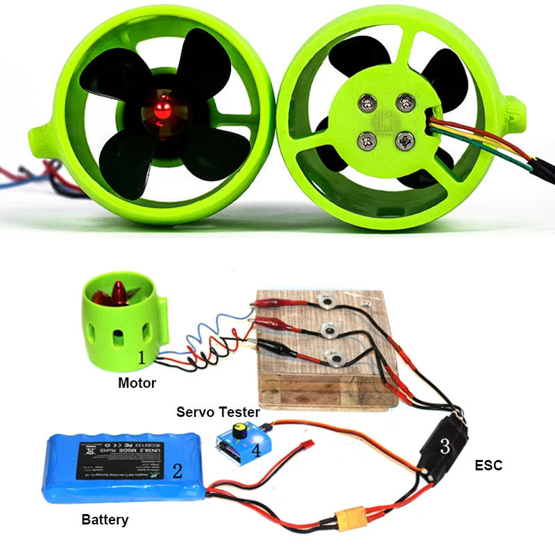 Propulsor submarino CW CCW de 12V-24V 20A, Motor de hélice de 4 cuchillas, Motor de propulsión para ROV RC Bait Tug Boat Parts