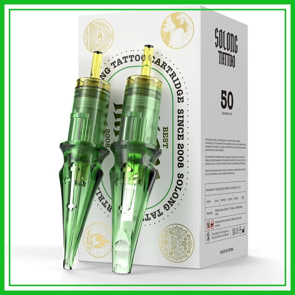 

50Pcs Disposable Tattoo Cartridge Needles, 10# Round Liner & Magnum, 3RL/5RL/7RL/7RM/9RM, EN01S-50KIT-Z
