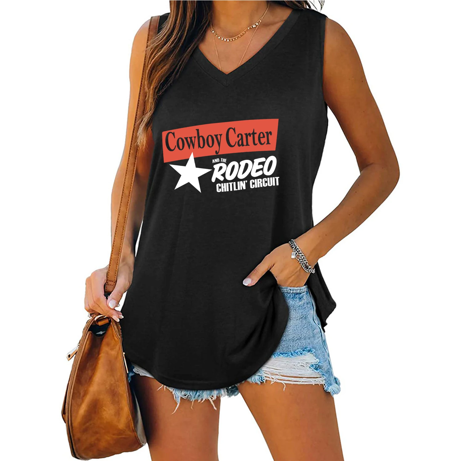 Beyonce Cowboy Carter 2024 Women T-Shirt Tank Tops Vest Sleeveless T-shirt Summer Casual Music Fans Gift T-Shirt Regular