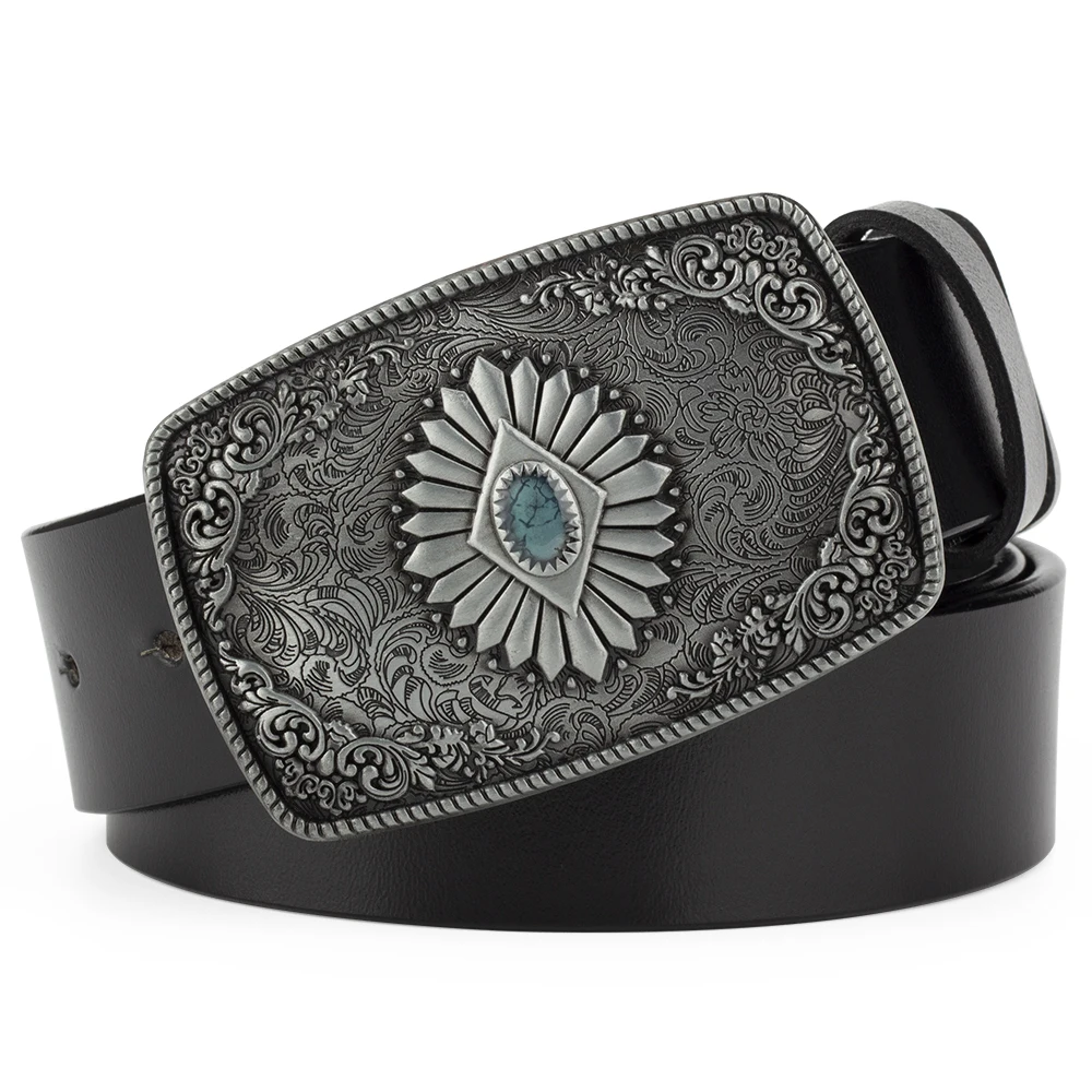 Classical Silver Carved Flower Pattern Buckle Enamel  display picture 3