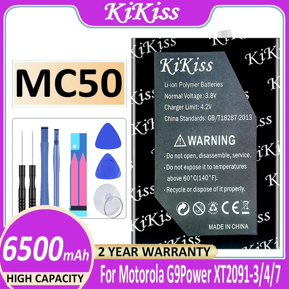 

Аккумулятор KiKiss 6500 мАч MC50 для MOTOROLA MOTO G9 POWER G9POWER XT2091-3/4/7, аккумуляторы для сотовых телефонов
