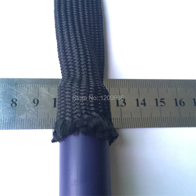 2M 2/4/6/8/10/12/14/16/18mm soft cotton Nylon Braided Wire Cable sleeve Nylon Braided High Density wire protection BLACK