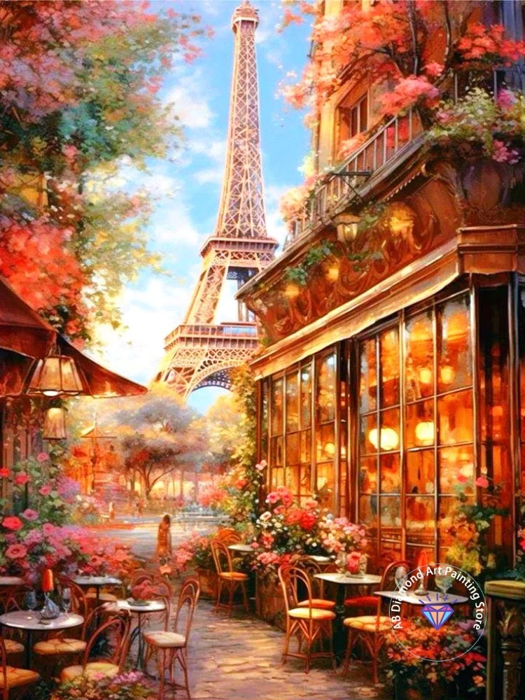 

Tower Landscape AB Diamond Painting Kit Square Round Diamond 5D DIY Cross Embroidery Handmade Art Exquisite Gift Home Decor