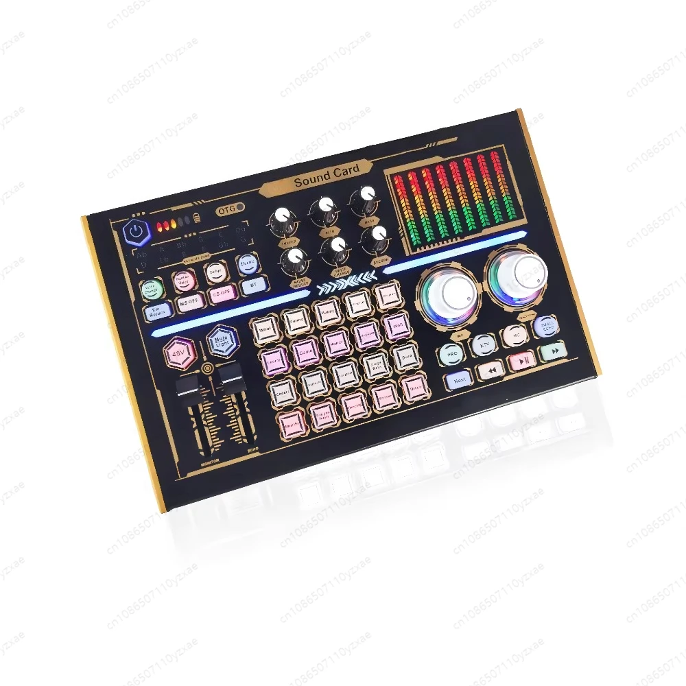 

Professional recording sound card, mixer set, support 48v microphone PhPodcast device