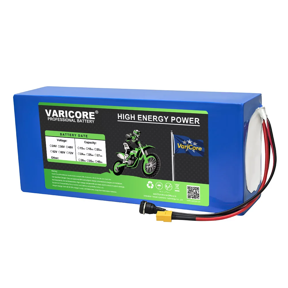 VariCore 48V 25Ah 13s5p 21700 E-Bike Lithium Rechargeable Battery pack Built-in BMS for 54.6v Tricycles Electric vehicles