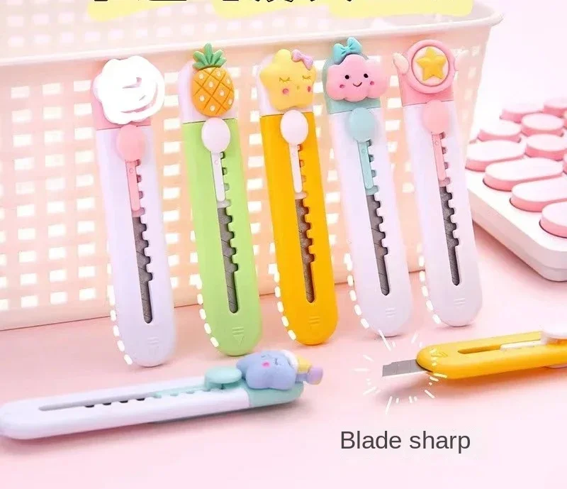 Cartoon Cute Mini Art Knife Student Stationery Hand Account Cutting Paper Knife Opening Express Package Small Knife