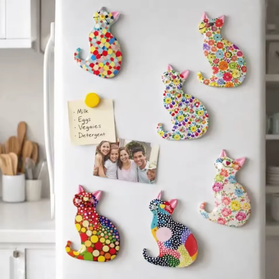 Cat Fridge Magnets Kitty Refrigerator Magnet Whiteboard Sticker Home Kitchen Decor Gift for Cat Lovers Housewarming Present
