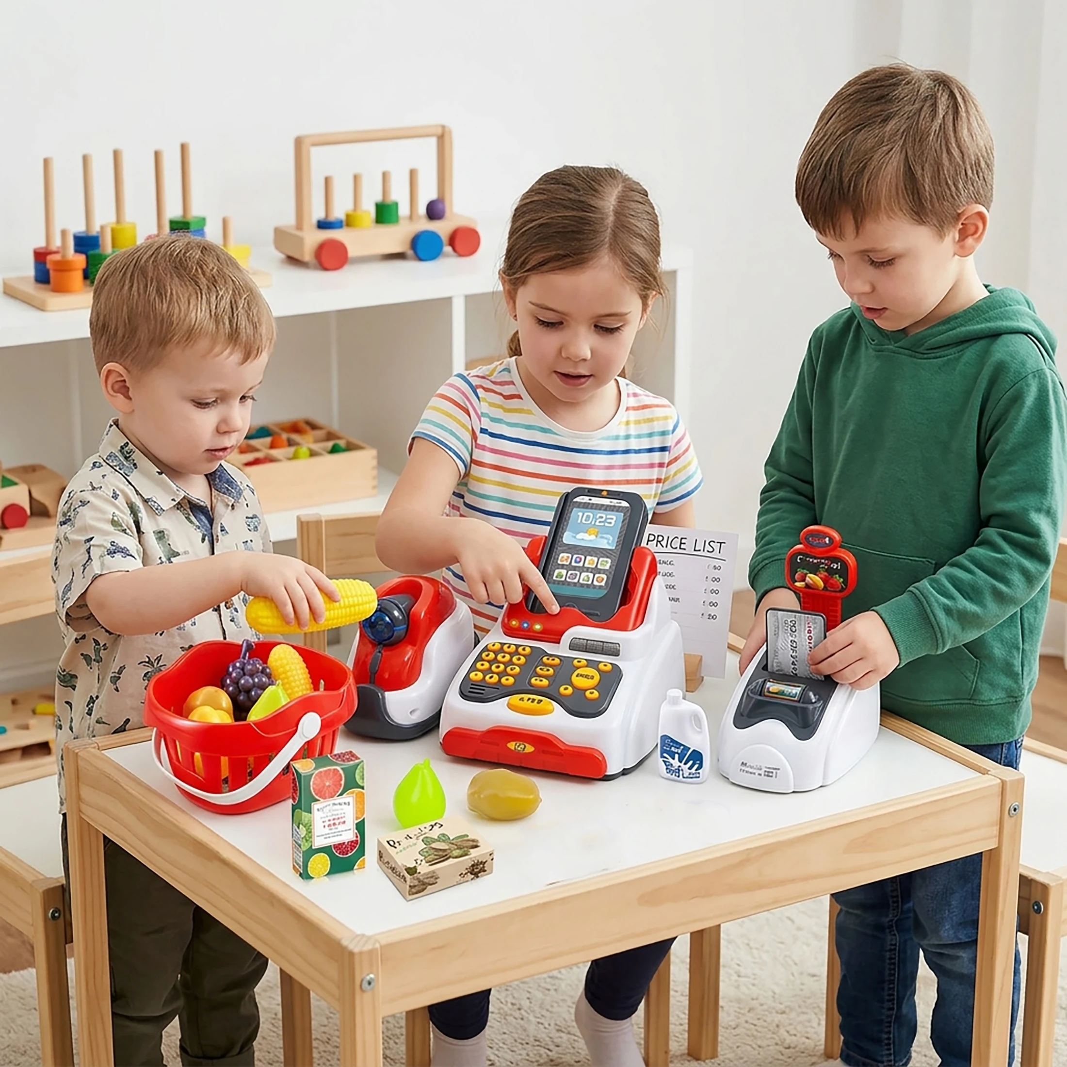 Children's simulated cash register toy playhouse store cash register card swiping toy set