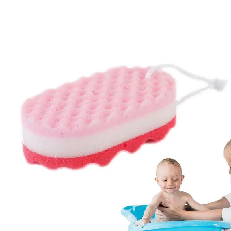 Shower Sponge Soft Scrubber Silicone Body Scrubber Shower Exfoliating Scrub Soft Bathing Towel with Wave Texture Design for home