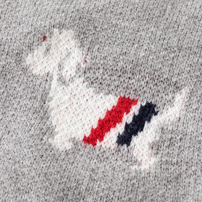 Saucisse chien Jacquard rayé col rond Cardigan pull hommes automne et hiver haut de gamme décontracté tricots veste