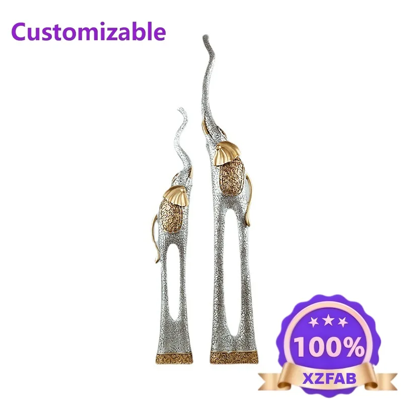Factory Direct 2026 Elephant European Creative Retro Ornament TV Cabinet Window Bar Ornament Crafts Elephant Ornament