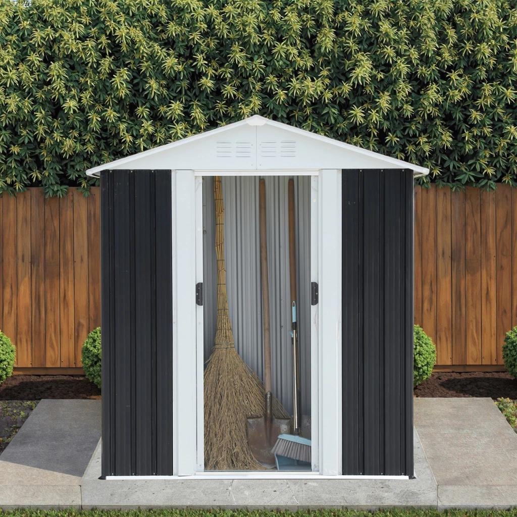 5X3 قدم أدوات الحدائق الرمادية سقيفة قمة سقف سقيفة معدنية أدوات الحدائق منزل بالجملة