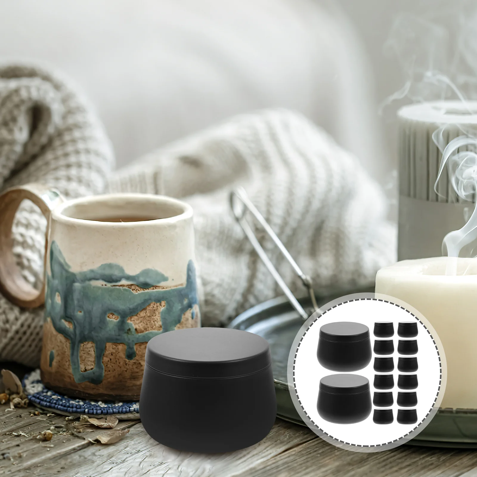

24Pcs Tinplate Candy Can Round 4oz Storage Container Tea Leaves Holder Small Tin Box Tin Box with Lid Tinplate Storage Holder