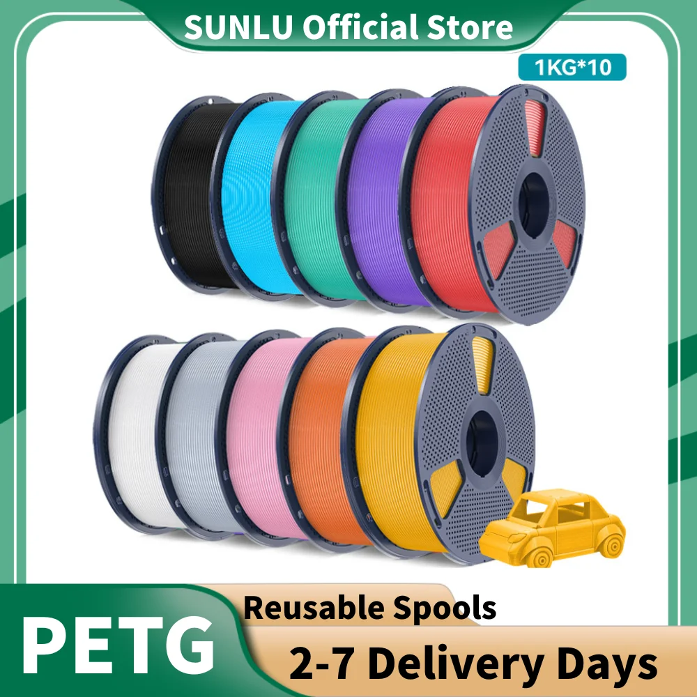 Materiał do drukarki 3D SUNLU PETG 1,75 MM z szpulą o wysokiej wytrzymałości bez pęcherzyków powietrza 3D 10…