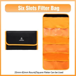 3/4/6/8 Pockets Lens Filter Storage Bag Soft 25-82mm Water Resistant Dustproof Camera Filter Pouch Carrying Case for Photography