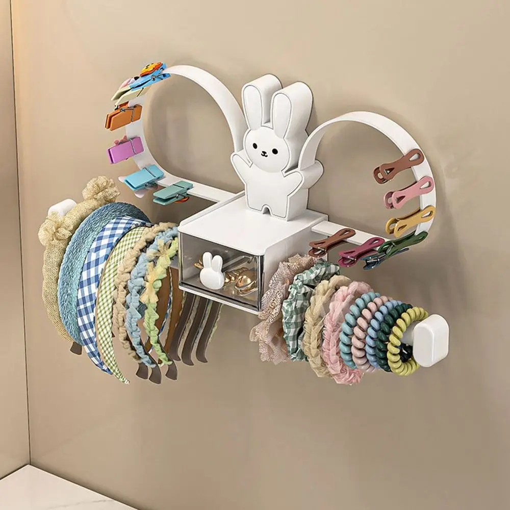 

Punch-free Hairband Storage Rack Wall Mounted Multifunctional HairHoop Display Holder Hairpin Hair Clip Organizer Rack Girl