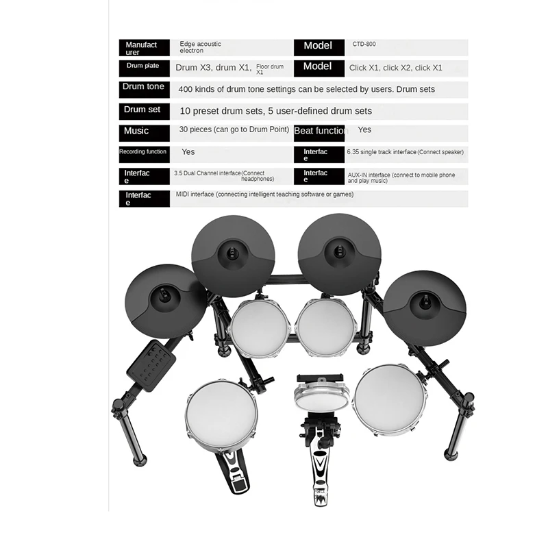 Digital Electronic Drum Set Professional For Adults Battery Electronic Drums Musical Instrument Estrumentos Musicais Drum Module