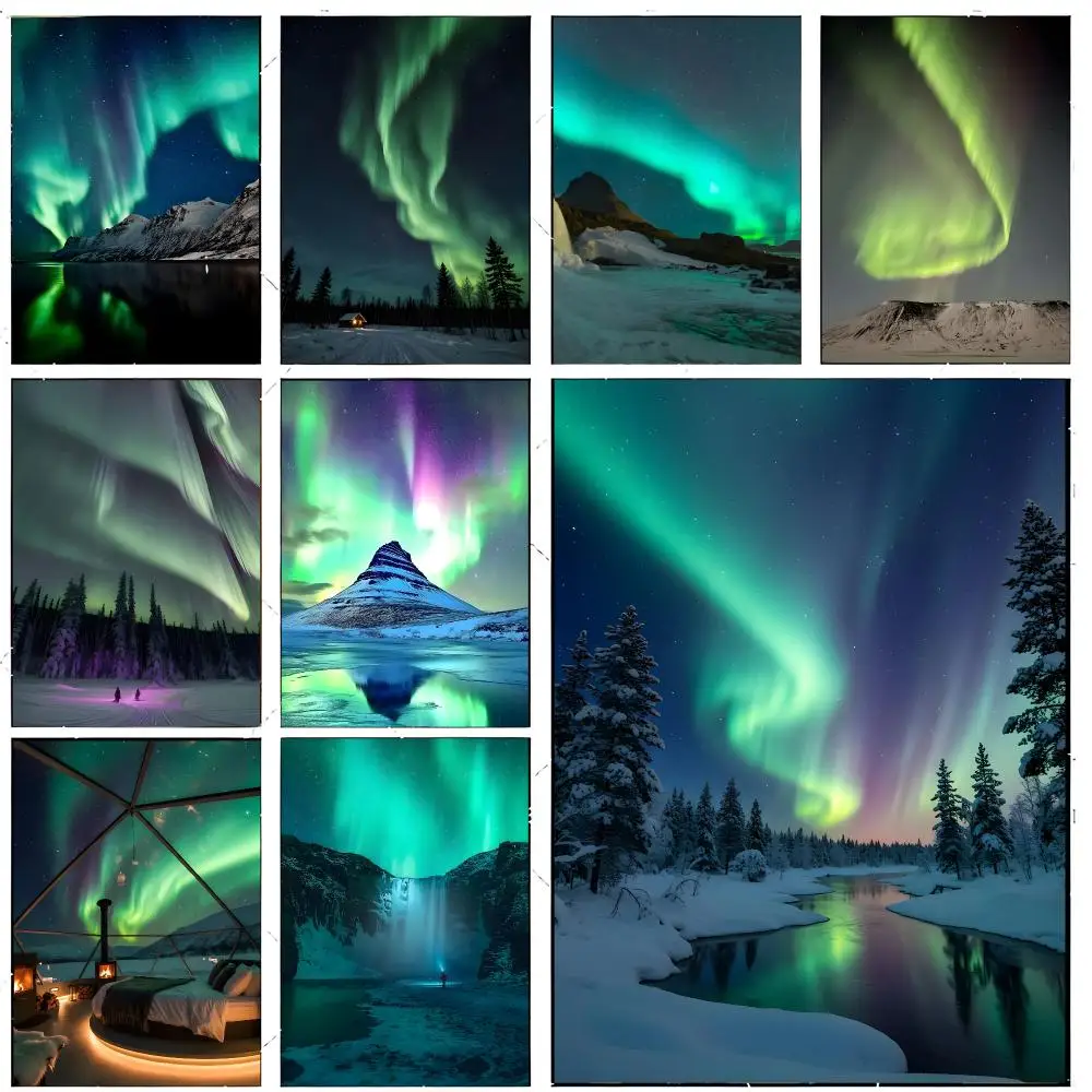 Magical Travel Destination Iceland Aurora Trip Poster Premium Decor Art & Gift for Household Lounge Home Ornaments