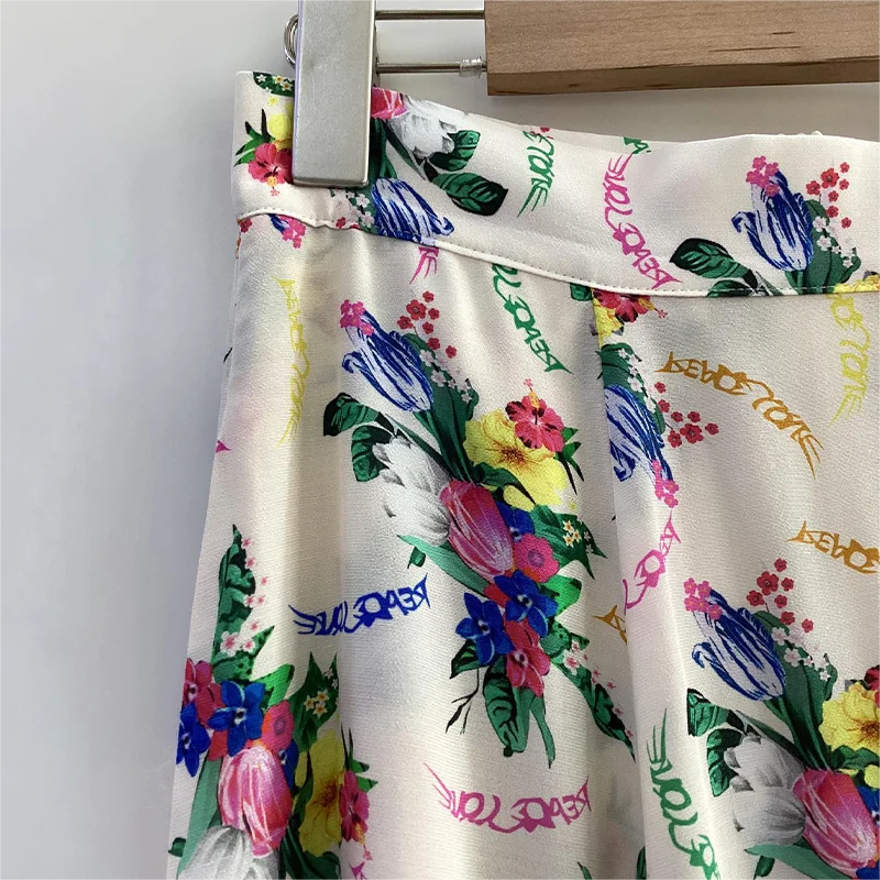 Zadig, falda para mujer, faldas por debajo de la rodilla de rayón con estampado de alas coloridas elegantes para mujer, vestidos medio a la moda con estampado Floral, falda de verano para mujer