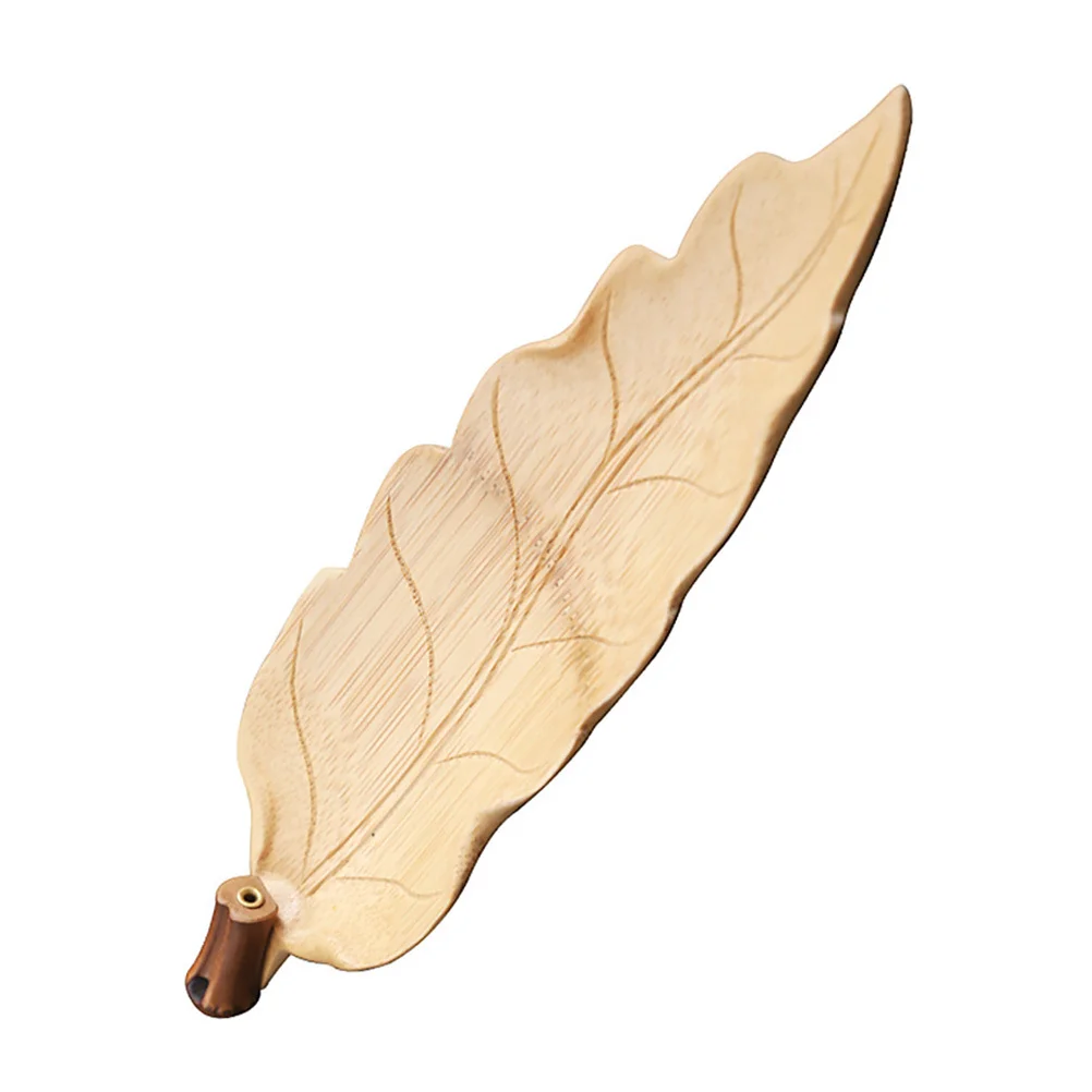 

Leaf Shape Bamboo Incense Holder Ash Resistant Tray for Bedroom Study Office Incense Stick Burner Home Decor Aroma Therapy