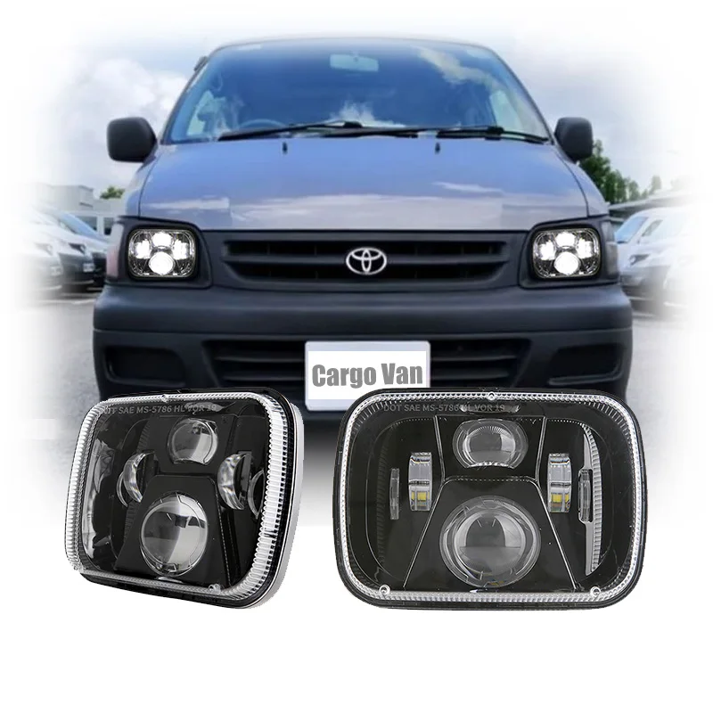 

7x6 5x7 Led Headlights for 1989-2004 Toyota Hiace Accessories Square Head Lights for 1970-2007 Toyota LiteAce TownAce Cargo Van