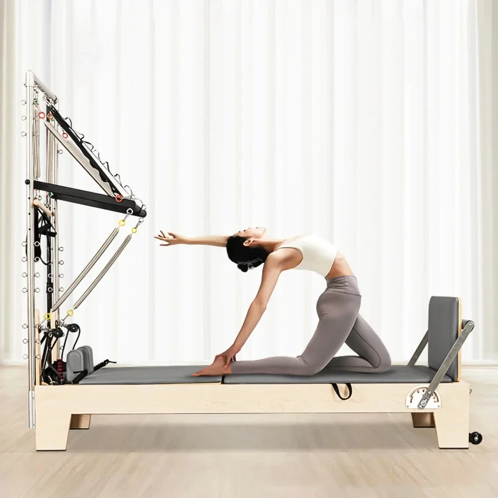 2024Professional Durable Studio Training Oak Wood Bed Half Trapeze Pilates Reformer Tower