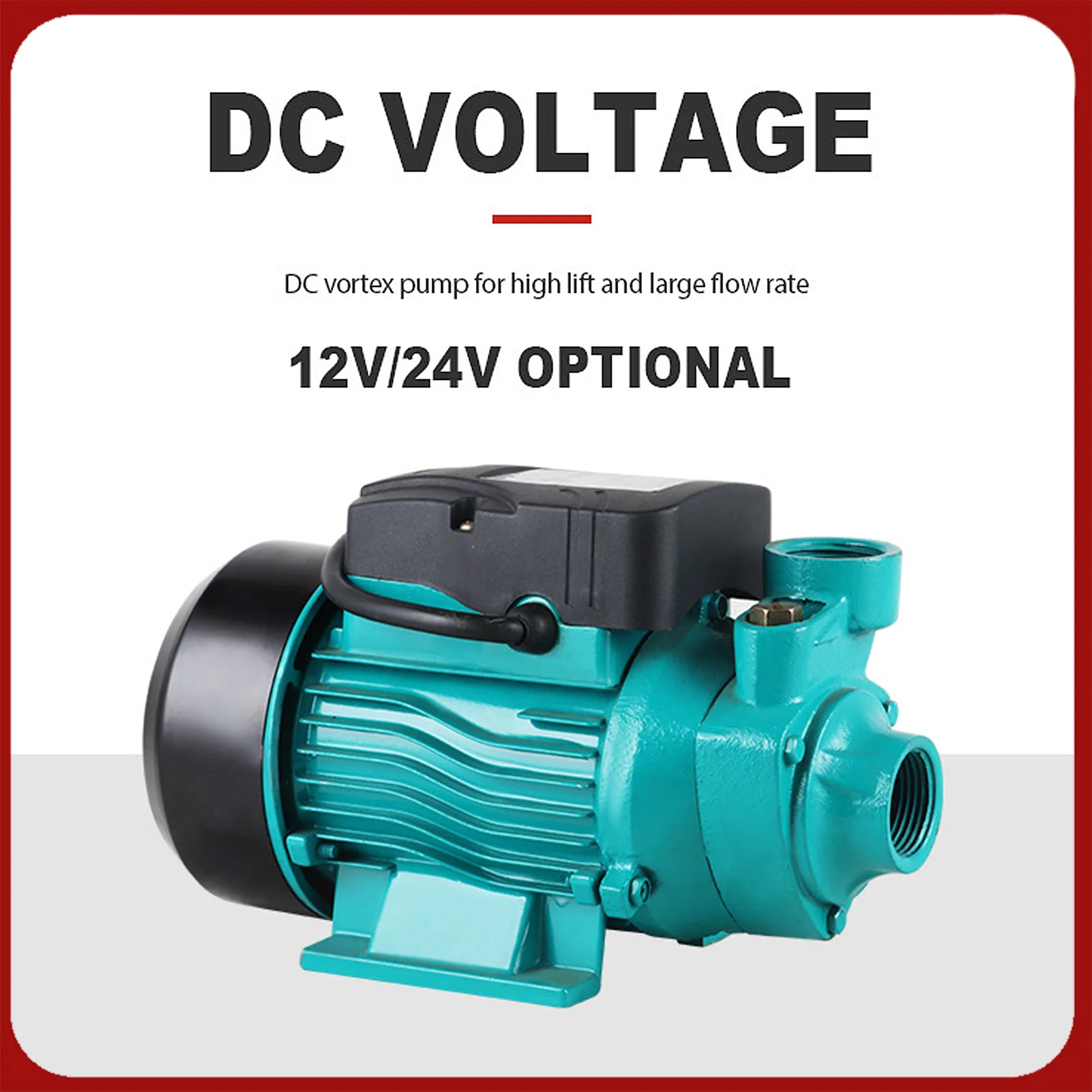 

Solar DC Vortex Pump 200W 3200RPM 35LPM Large Flow 25m High Lift Vortex Self Priming Pump