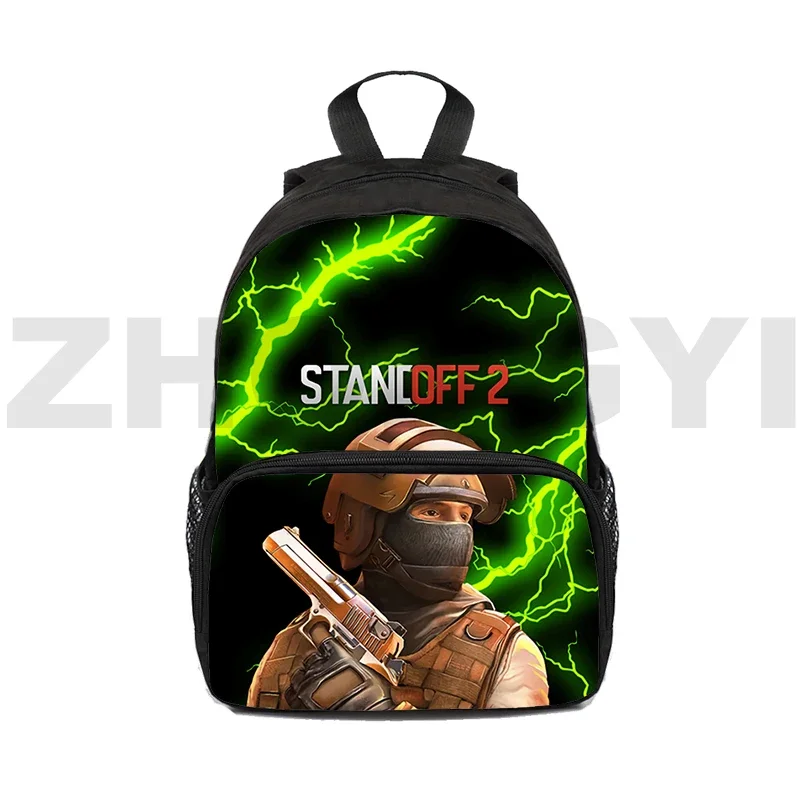 Leinwand 3D-Druck Abstands halter 2 Rucksack für Männer Anime Laptop große Kapazität weibliche Packt asche Cartoon Kinder schießen Kriegsspiel Bücher tasche