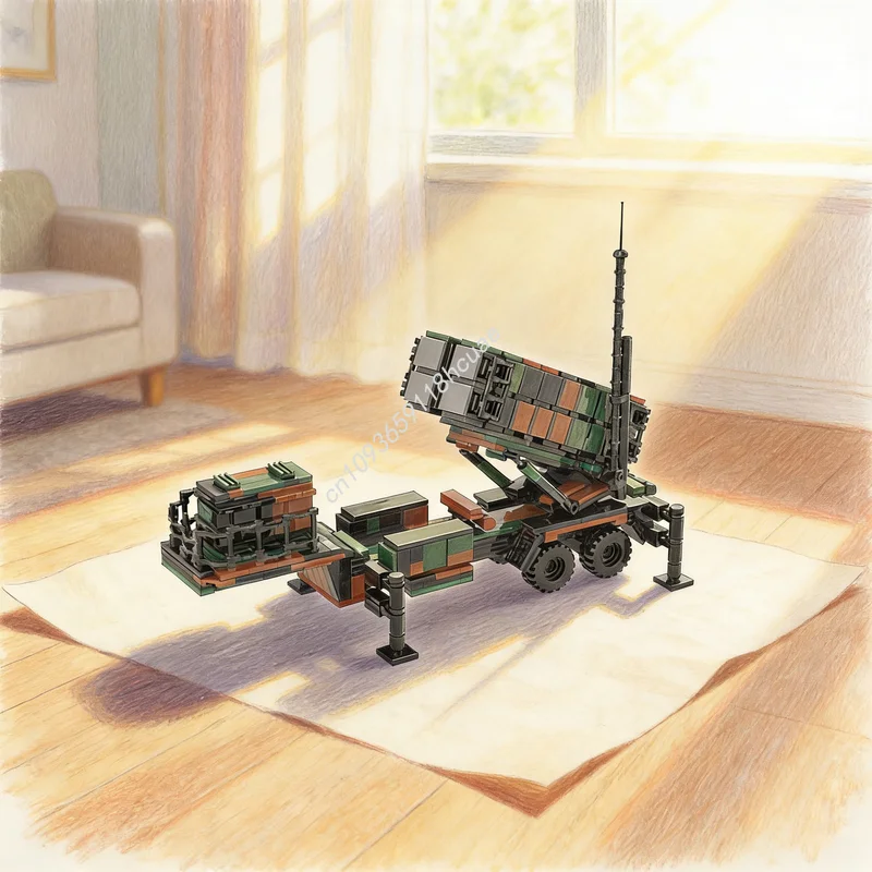 1361pcs MOC Creator Expert Patriot Missile Battery Woodland Camo Model Building Blocks Construction Festival Gifts Toys Idea