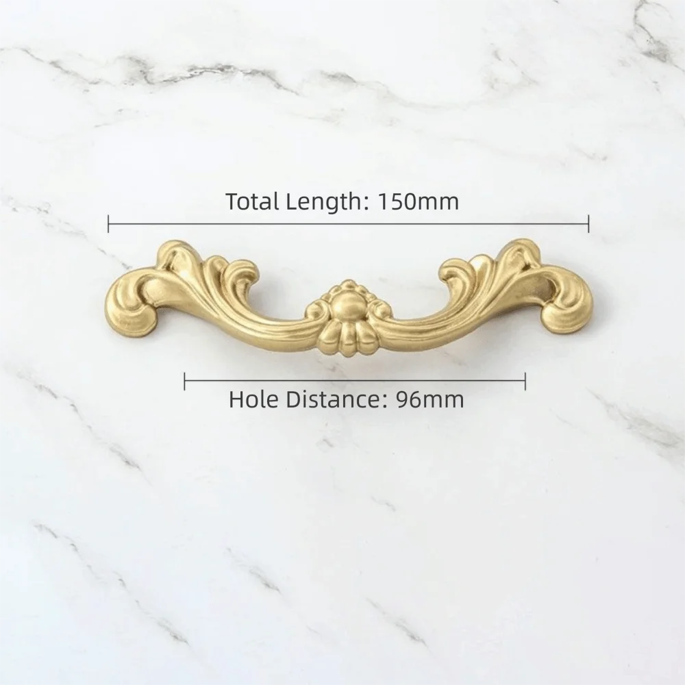 Solid Brass Furniture Handles Brushed Antique Brass Antique Bronze Finish Drawer Knobs Long Handle Design Single-Hole Mounting