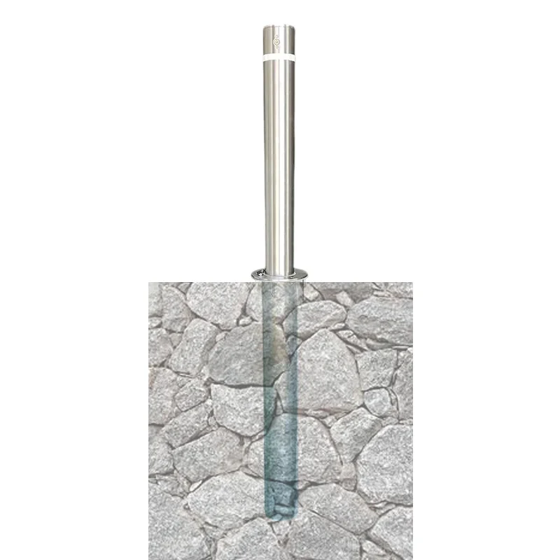 

Lockable Car Parking Post Silver Lift Auxiliary Telescopic Bollard